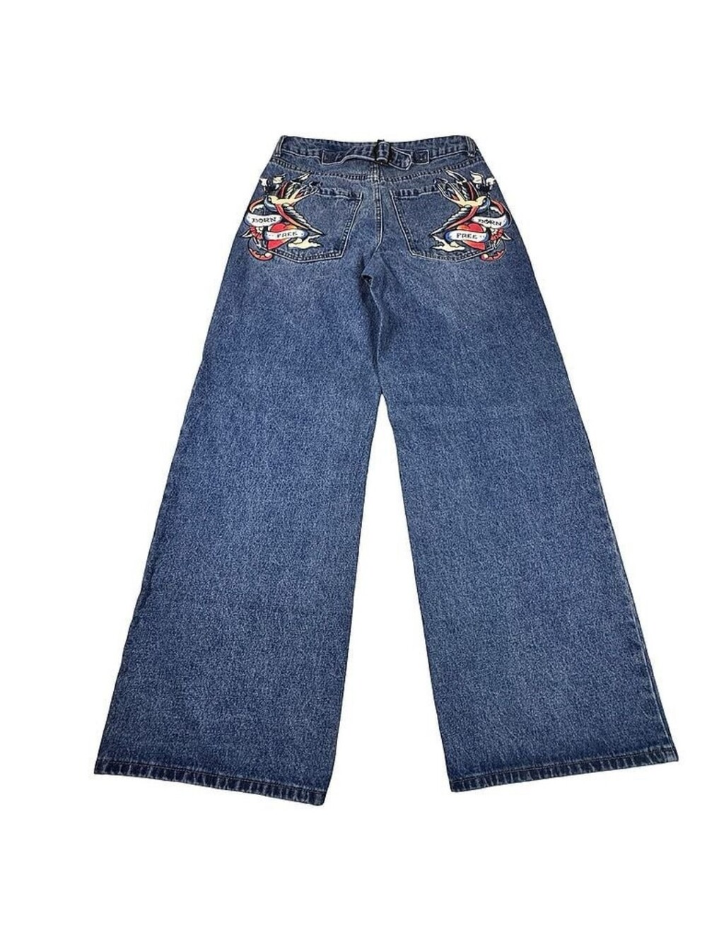Ed Hardy Y2k Wide Leg Painted Jeans Born Free NWT